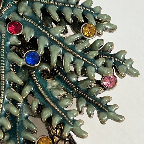 AVON Christmas Tree pin Brooch Enamel Rhinestones 1st Annual Holiday 2004 2.25” - Picture 5 of 12